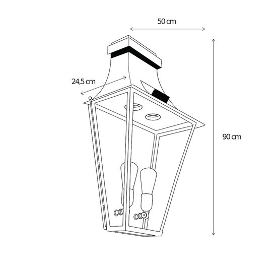Authentage Außenwandleuchte ländliche Bronze GU10+E27 90cm H