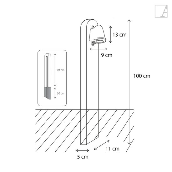 Authentage Poste de jardín madera tropical bronce rural, cromo, níquel o latón cepillado GU10