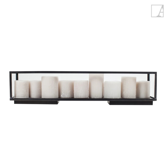 Authentage Lámpara de mesa estilo country LED bronce-cromo-níquel 9x vela