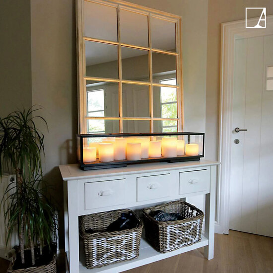 Authentage Tischleuchte im Landhausstil LED Bronze-Chrom-Nickel 9x Kerze