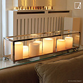 Authentage Tischleuchte im Landhausstil LED Bronze-Chrom-Nickel 9x Kerze