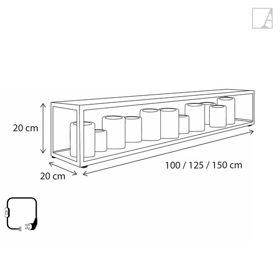 Authentage Tischleuchte im Landhausstil LED Bronze-Chrom-Nickel 9x Kerze