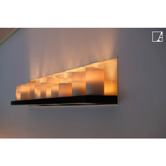 Authentage Wandlamp slaapkamer rustiek LED 7 kaarsen 80cm breed