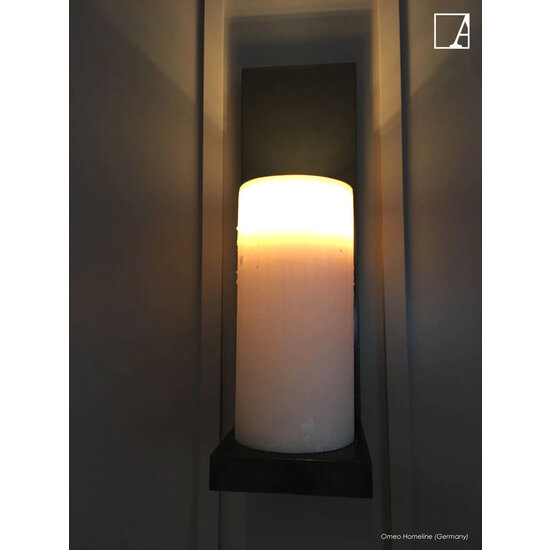 Authentage Wandleuchte mit 2 echten Kerzen, Landhausstil LED Bronze-Nickel-Chrom 45cm