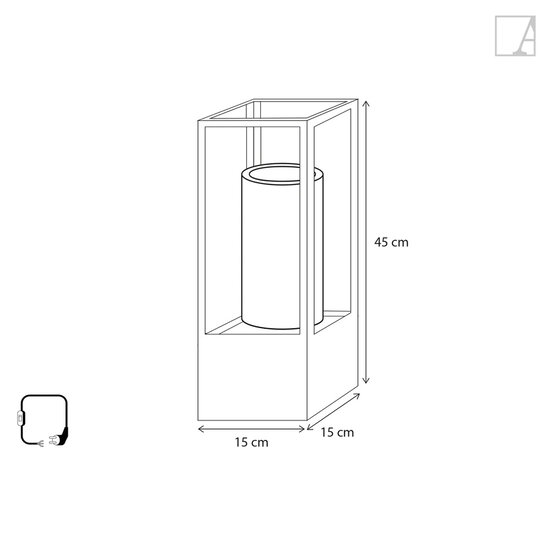 Authentage Tafellamp landelijke stijl LED design 1 kaars 450mm breed
