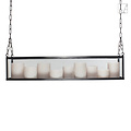 Authentage Hanging lamp with candles LED 11 candles 1.25m glass rural