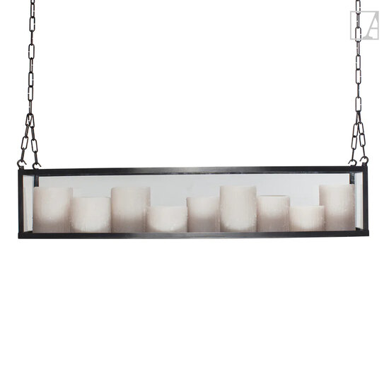 Authentage Hanging lamp with candles LED 11 candles 1.25m glass rural