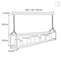 Authentage Hanging lamp with candles LED 11 candles 1.25m glass rural