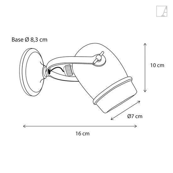Authentage Applique d'extérieur rurale orientable bronze-chrome-nickel-laiton GU10