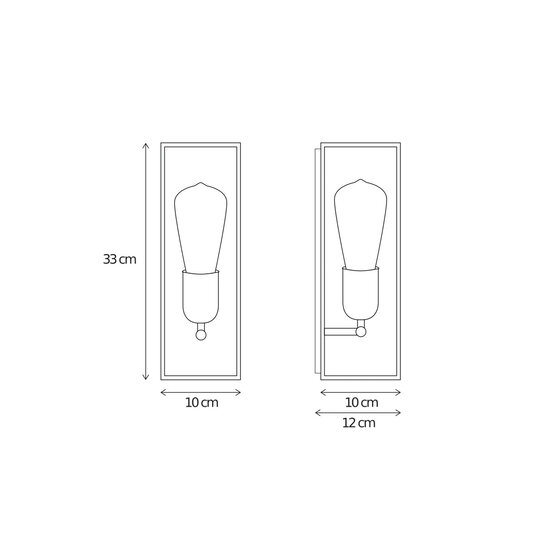 Authentage Lampe d'extérieur rectangulaire façade bronze, nickel, chrome, laiton avec verre