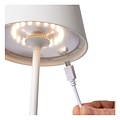 Gold table lamp also for outdoor use, touch, cordless, LED, dimmable