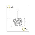 Hanglamp 50 cm met witte veren  E27 pluimen