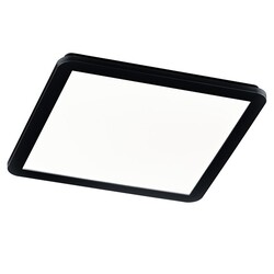 Trio Lighting Deckenleuchte 40 cm quadratisch schwarz 22 W 3000 K dimmbar mit normalem Schalter