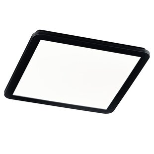 Trio Lighting Deckenleuchte 40 cm quadratisch schwarz 22 W 3000 K dimmbar mit normalem Schalter
