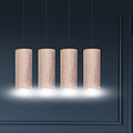 Rebild 4 cilinders grote hanglamp roze  4x E27