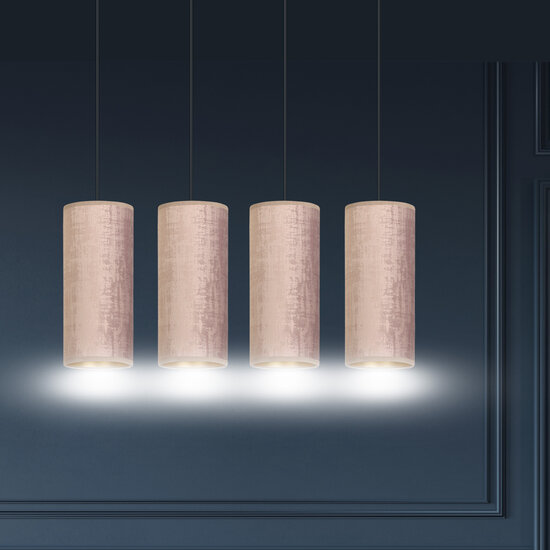 Rebild 4 cilinders grote hanglamp roze  4x E27