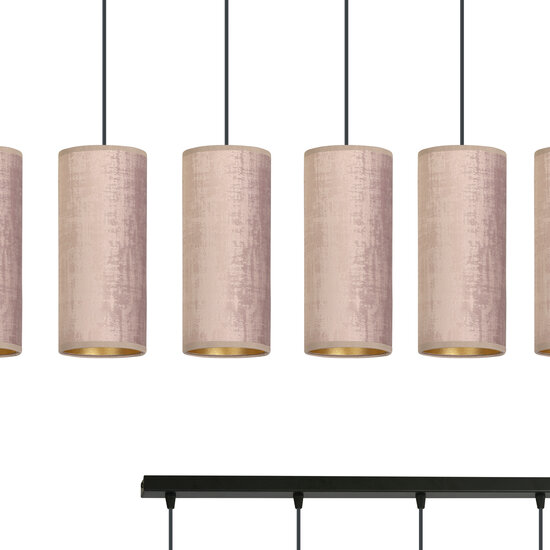 Rebild 6 kokers XXL hanglamp roze 6x E27