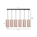 Rebild 6 kokers XXL hanglamp roze 6x E27