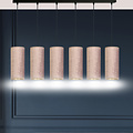 Rebild 6 tubes XXL hanging lamp pink 6x E27