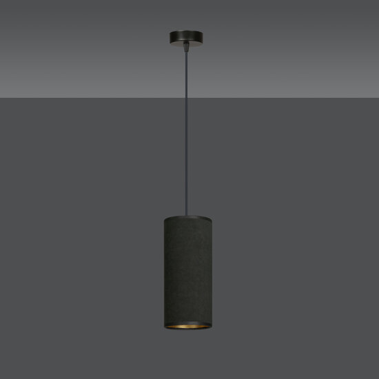 Albertslund strakke zwarte enkele cilinder hanglamp E27