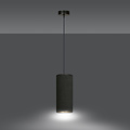 Albertslund strakke zwarte enkele cilinder hanglamp E27