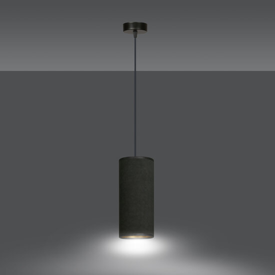 Albertslund strakke zwarte enkele cilinder hanglamp E27