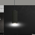 Albertslund strakke zwarte enkele cilinder hanglamp E27