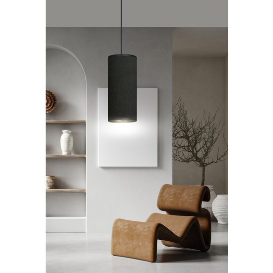 Albertslund strakke zwarte enkele cilinder hanglamp E27