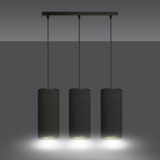 Albertslund lampe à suspension moyenne 3 cylindres noire 3x E27