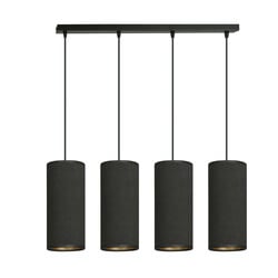 Emibig Albertslund 4 Zylinder große Hängelampe komplett schwarz 4x E27