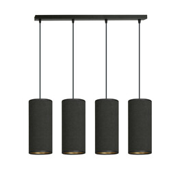 Emibig Albertslund lámpara colgante grande de 4 cilindros completamente negra 4x E27