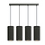 Lámpara colgante grande Albertslund 4 cilindros completamente negra 4x E27