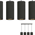 Albertslund 4 Zylinder große Hängelampe komplett schwarz 4x E27