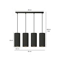 Emibig Emibig Albertslund 4 cylinders large hanging lamp completely black 4x E27 - Create a cozy ambiance in your home