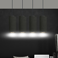 Albertslund grande lampe suspendue à 4 cylindres entièrement noire 4x E27