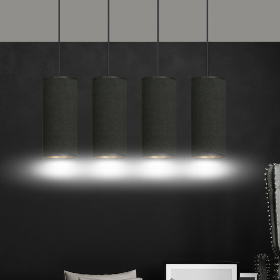 Albertslund 4 Zylinder große Hängelampe komplett schwarz 4x E27