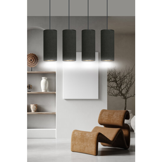 Albertslund 4 Zylinder große Hängelampe komplett schwarz 4x E27