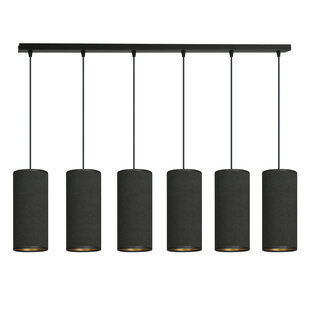 Albertslund 6 tubes XXL hanging lamp black 6x E27