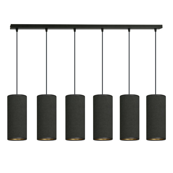 Albertslund 6 tubes XXL hanging lamp black 6x E27