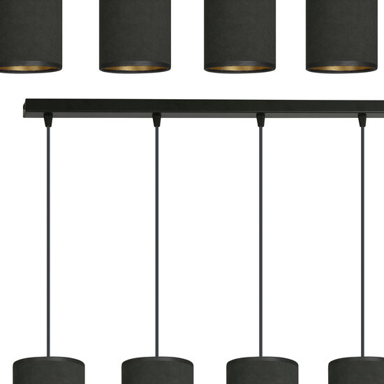 Albertslund 6 tubes XXL hanging lamp black 6x E27