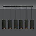 Albertslund 6 tubes XXL hanging lamp black 6x E27