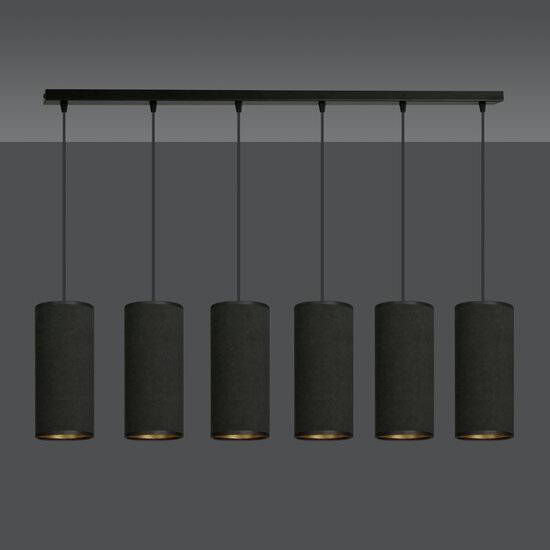 Albertslund 6 tubes XXL hanging lamp black 6x E27