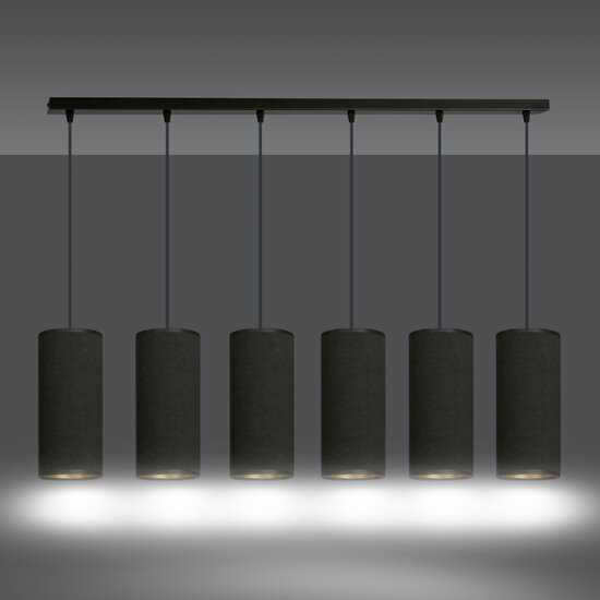 Albertslund 6 tubes XXL hanging lamp black 6x E27