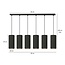 Albertslund 6 tubes XXL hanging lamp black 6x E27