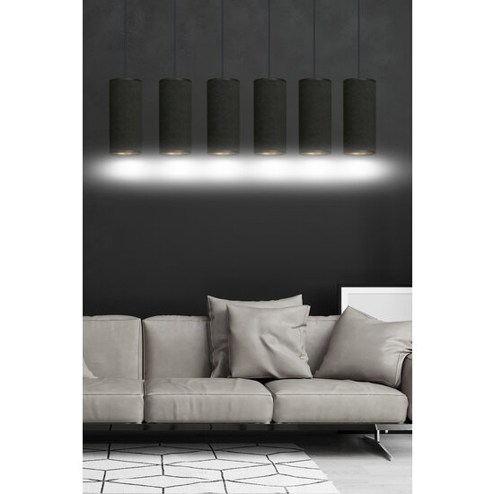 Albertslund 6 tubes XXL hanging lamp black 6x E27