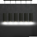 Albertslund 6 tubes XXL hanging lamp black 6x E27