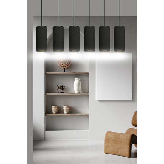 Albertslund 6 tubes XXL hanging lamp black 6x E27