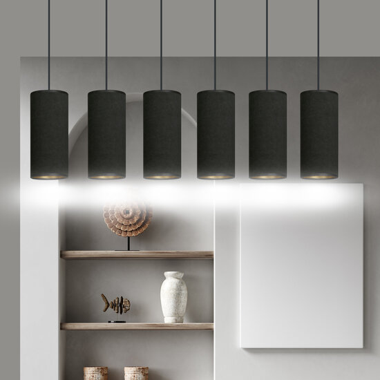 Albertslund 6 tubos XXL lámpara colgante negro 6x E27