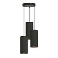 Emibig Emibig Albertslund ronde pendellamp met 3 gitzwarte moderne kokers 3x E27 - Perfecte verlichting voor elke ruimte
