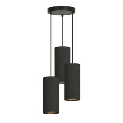 Emibig Albertslund ronde pendellamp met 3 gitzwarte moderne kokers 3x E27